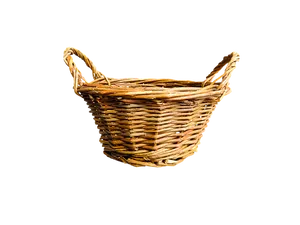 Wicker Basket Black Background PNG Image