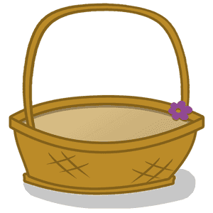 Wicker Basket With Flower Decoration PNG image with transparent background