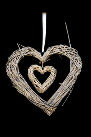 Wicker Heart Decoration PNG image with transparent background