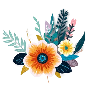 Wild Boho Flowers Png Asq20 PNG Image