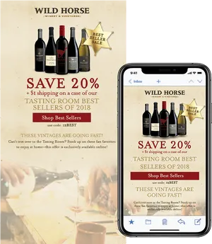 Wild Horse Winery Email Marketing Campaign PNG Image