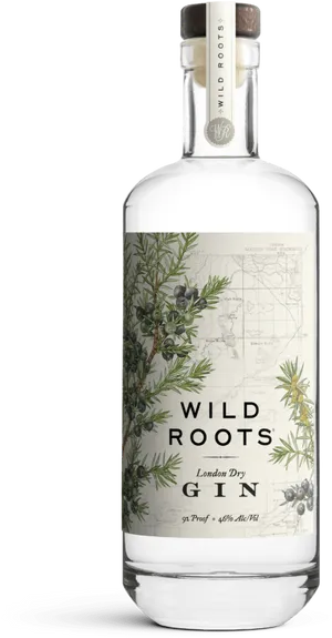 Wild Roots Gin Bottle PNG Image