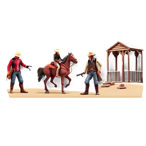 Wild West Figure Scene Png 06242024 PNG Image