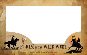 Wild West Purim Theme Frame PNG Image