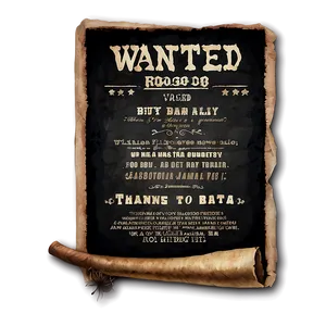 Wild West Wanted Notice Png 06112024 PNG Image