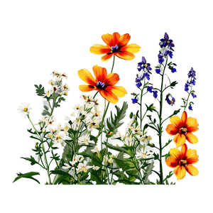 Wildflowers in Full Color PNG 06202024 PNG with transparent background