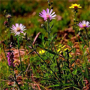 Wildflowers On Hillside Png Qme PNG Image