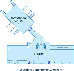 Wilmington Airport Layout Map PNG Image