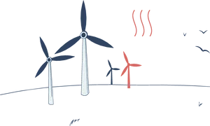 Wind Turbinesat Dusk PNG Image