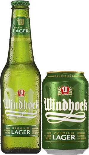 Windhoek Lager Bottleand Can PNG Image