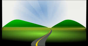 Winding Road Between Green Hills PNG image with transparent background