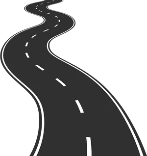 Winding Road Black Background PNG Image