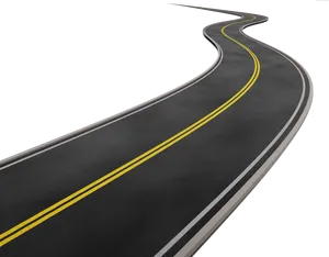 Winding Road Black Background PNG Image