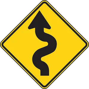 Winding_ Road_ Traffic_ Sign PNG Image