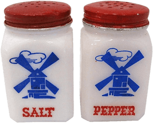 Windmill Salt And Pepper Set - Milk Glass Windmill Salt And Pepper Shakers, HD Png Download PNG