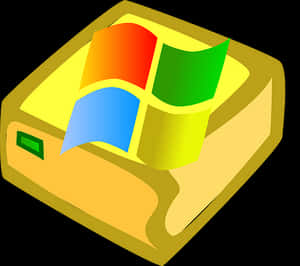 Windows Logoon Gold Floppy Disk PNG image with transparent background