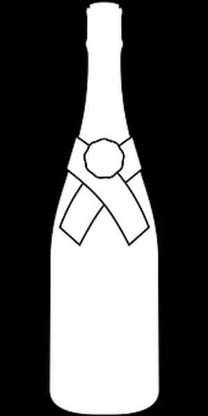 Wine Bottle Silhouette Outline PNG image with transparent background