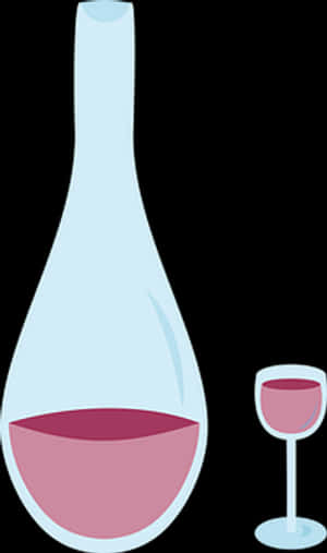 Wine Decanterand Glass Vector PNG image with transparent background
