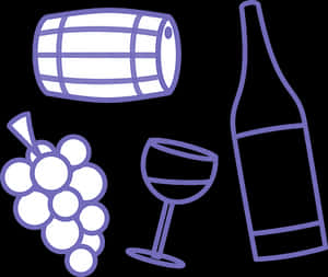 Wine Elements Vector Illustration PNG image with transparent background
