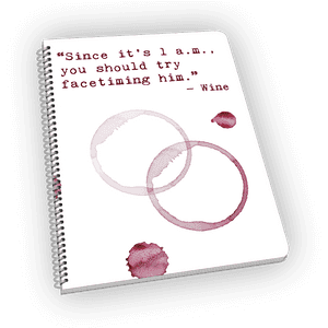 Spiral-bound Notebook With Wine Stains And Quote - Paper, HD Png Download PNG image with transparent background