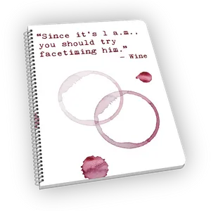 Wine Stained Notebook Quote PNG Image