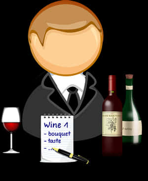 Wine Tasting Expert Clipart PNG image with transparent background