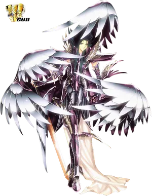 Winged_ Armor_ Anime_ Character PNG Image