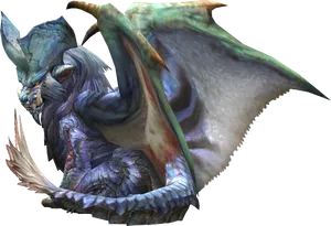 Winged Beast Fantasy Creature PNG Image