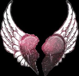 Winged Broken Heart Artwork PNG image with transparent background