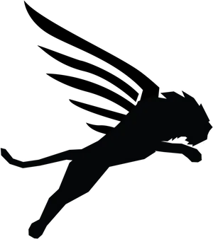 Winged Cougar Silhouette PNG Image