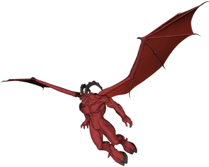 Winged Demon Flying PNG Image