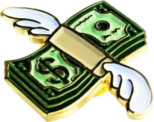 Winged Dollar Clipart PNG Image