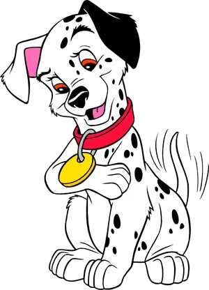 Winking Dalmatian Cartoon PNG Image