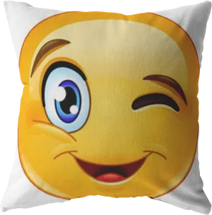 Winking Emoji Cushion Design PNG Image