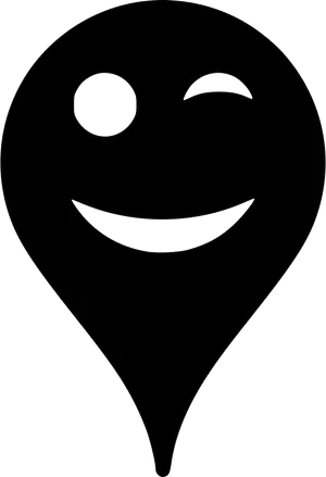 Winking Face Location Icon PNG Image