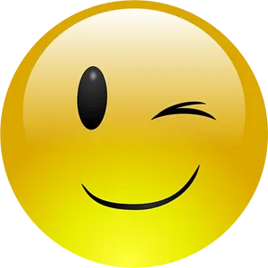 Winking Yellow Face Emoji PNG Image