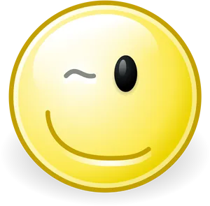 Winking Yellow Smiley Face Emoji PNG Image