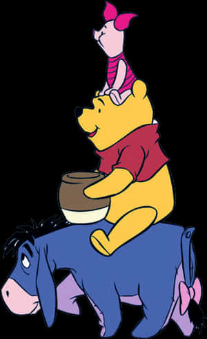 Winnie Pooh Piglet Eeyore Friends PNG image with transparent background