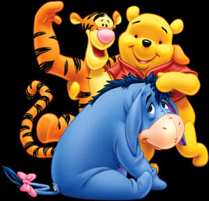 Winnie Pooh Tigger Eeyore Friends PNG image with transparent background