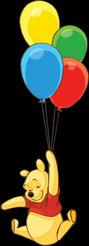 Winnie The Pooh Balloon Adventure PNG image with transparent background