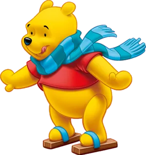 Winnie The Pooh Blue Scarf PNG Image