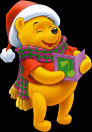 Winnie The Pooh Christmas Carol PNG image with transparent background