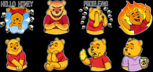 Winnie The Pooh Emotions Compilation PNG image with transparent background