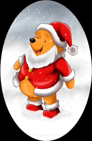 Winnie The Pooh Santa Costume PNG image with transparent background