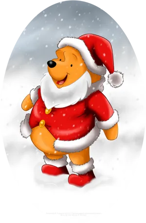 Winnie The Pooh Santa Costume PNG Image