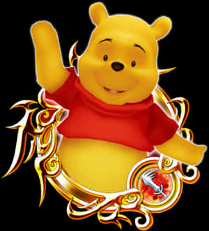 Winnie The Pooh Waving PNG image with transparent background