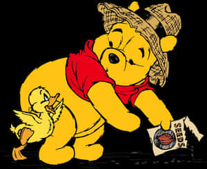 Winnie The Poohand Duckling Friends PNG image with transparent background