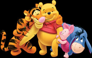 Winnie The Poohand Friends Happy Moments PNG image with transparent background