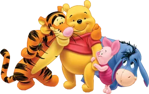 Winnie The Poohand Friends Happy Moments PNG Image