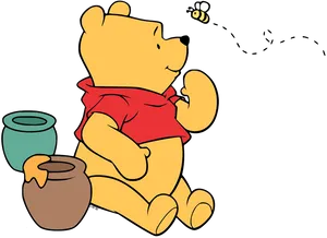 Winnie The Poohand Honey Pot PNG Image